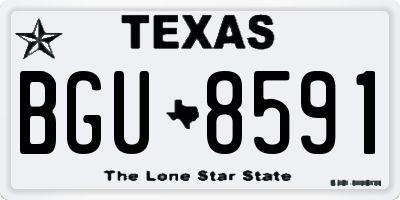 TX license plate BGU8591