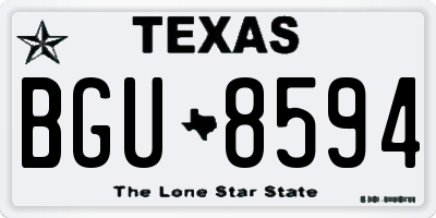 TX license plate BGU8594