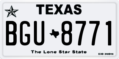 TX license plate BGU8771