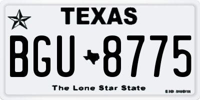 TX license plate BGU8775