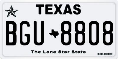TX license plate BGU8808