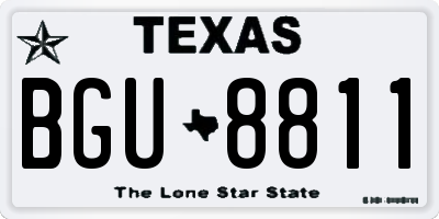 TX license plate BGU8811