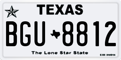 TX license plate BGU8812