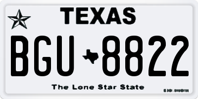 TX license plate BGU8822