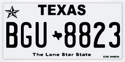 TX license plate BGU8823