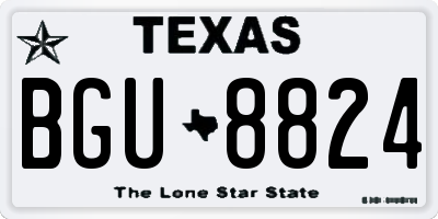 TX license plate BGU8824