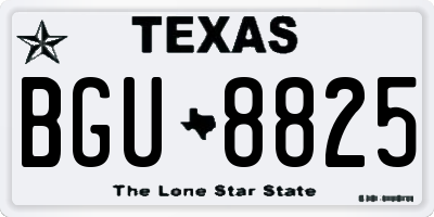 TX license plate BGU8825