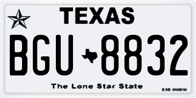 TX license plate BGU8832