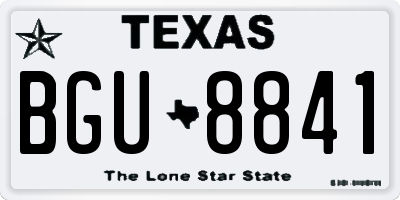 TX license plate BGU8841