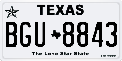 TX license plate BGU8843