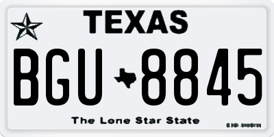 TX license plate BGU8845