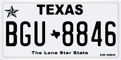 TX license plate BGU8846
