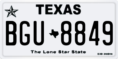 TX license plate BGU8849