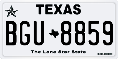 TX license plate BGU8859