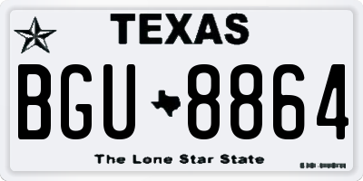 TX license plate BGU8864