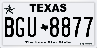 TX license plate BGU8877