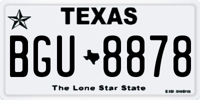 TX license plate BGU8878