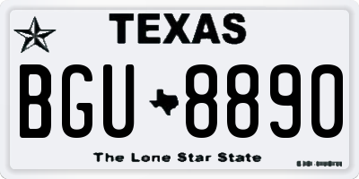 TX license plate BGU8890