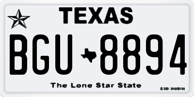TX license plate BGU8894