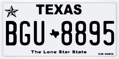TX license plate BGU8895