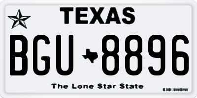 TX license plate BGU8896