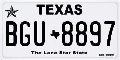 TX license plate BGU8897