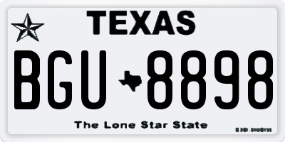 TX license plate BGU8898