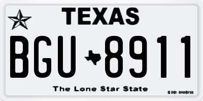 TX license plate BGU8911
