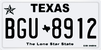TX license plate BGU8912