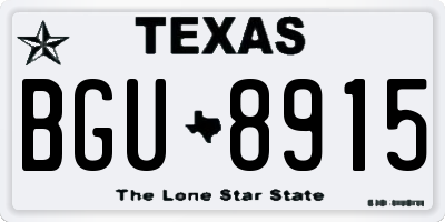 TX license plate BGU8915