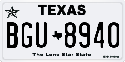 TX license plate BGU8940