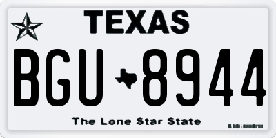 TX license plate BGU8944