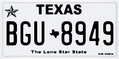TX license plate BGU8949