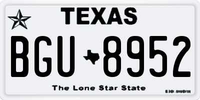 TX license plate BGU8952