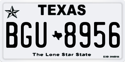 TX license plate BGU8956