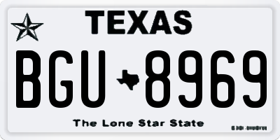 TX license plate BGU8969