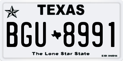TX license plate BGU8991