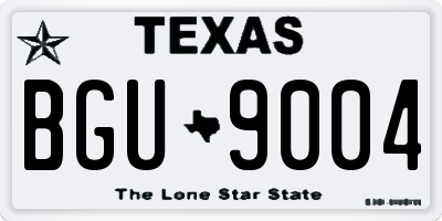 TX license plate BGU9004
