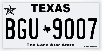 TX license plate BGU9007