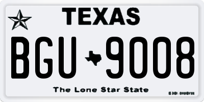 TX license plate BGU9008