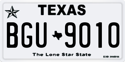 TX license plate BGU9010