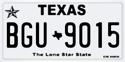 TX license plate BGU9015