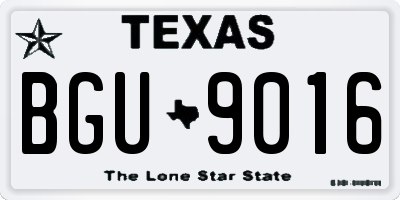 TX license plate BGU9016