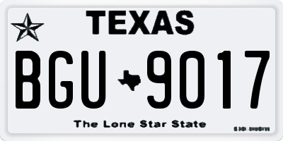 TX license plate BGU9017