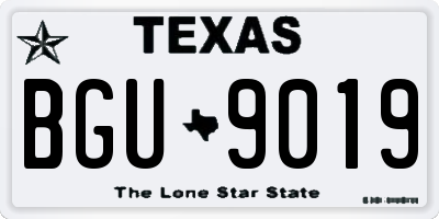 TX license plate BGU9019