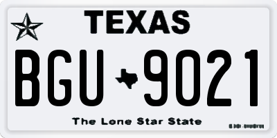 TX license plate BGU9021