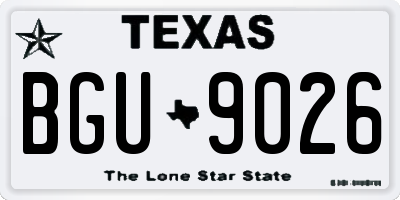 TX license plate BGU9026