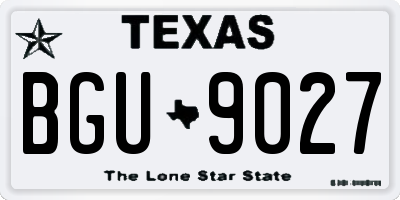 TX license plate BGU9027