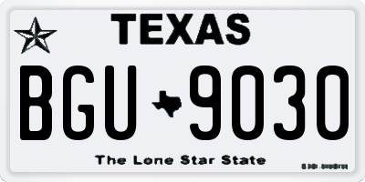 TX license plate BGU9030