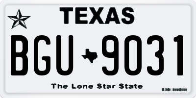 TX license plate BGU9031